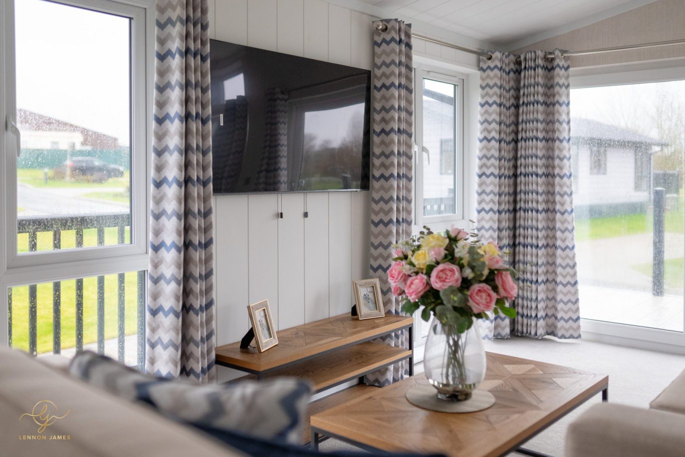 An interior of a luxury Cambridgeshire lodge